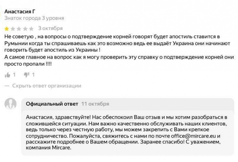Игнорирование ответа на негативный отзыв Игнорирование ответа на негативный отзыв