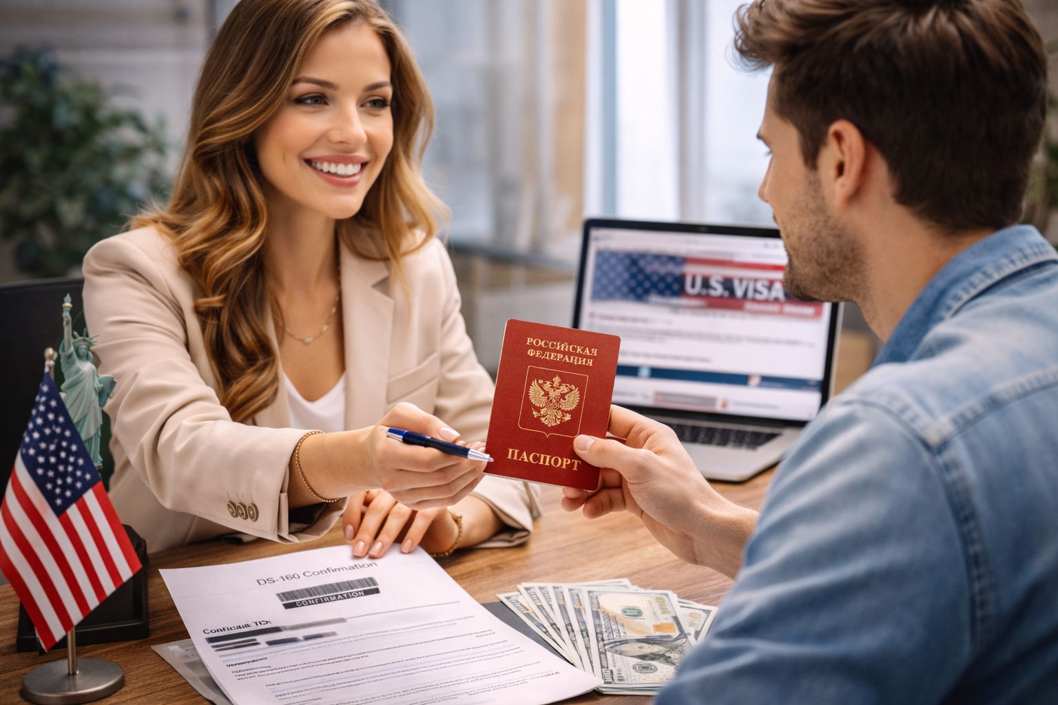 поможем получить визу США